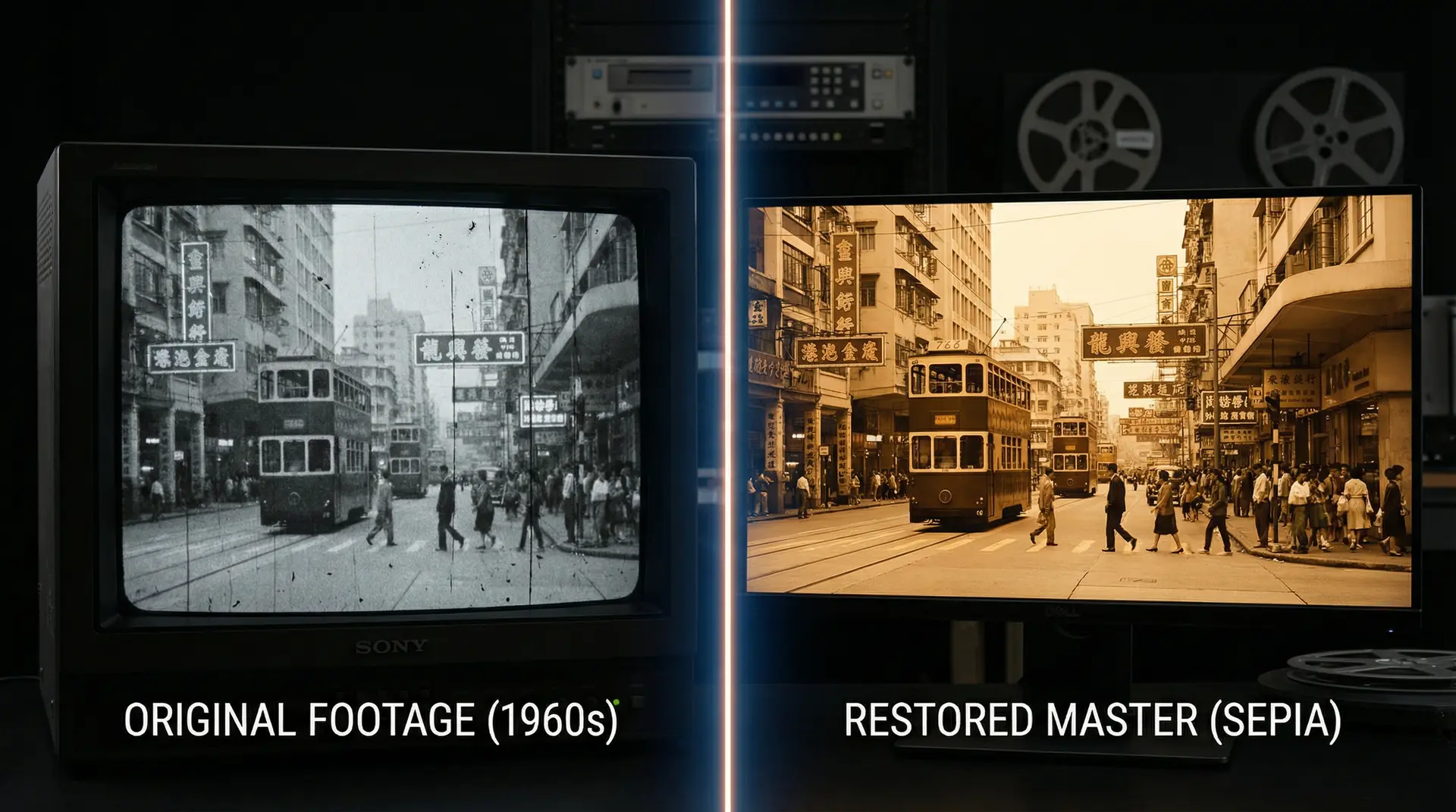 AI修复技术对比 - 精神小妹 影像修复前后效果